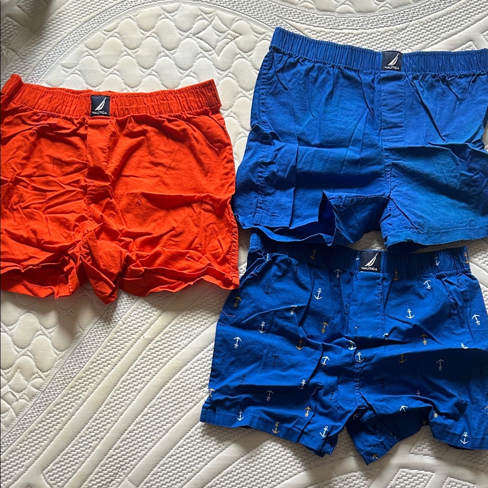Nautica Men's Boxers - Orange and Blue Set